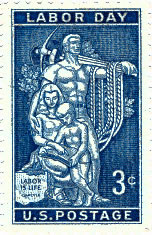 1956 U.S. Postal Service 3 cent stamp honoring Labor Day