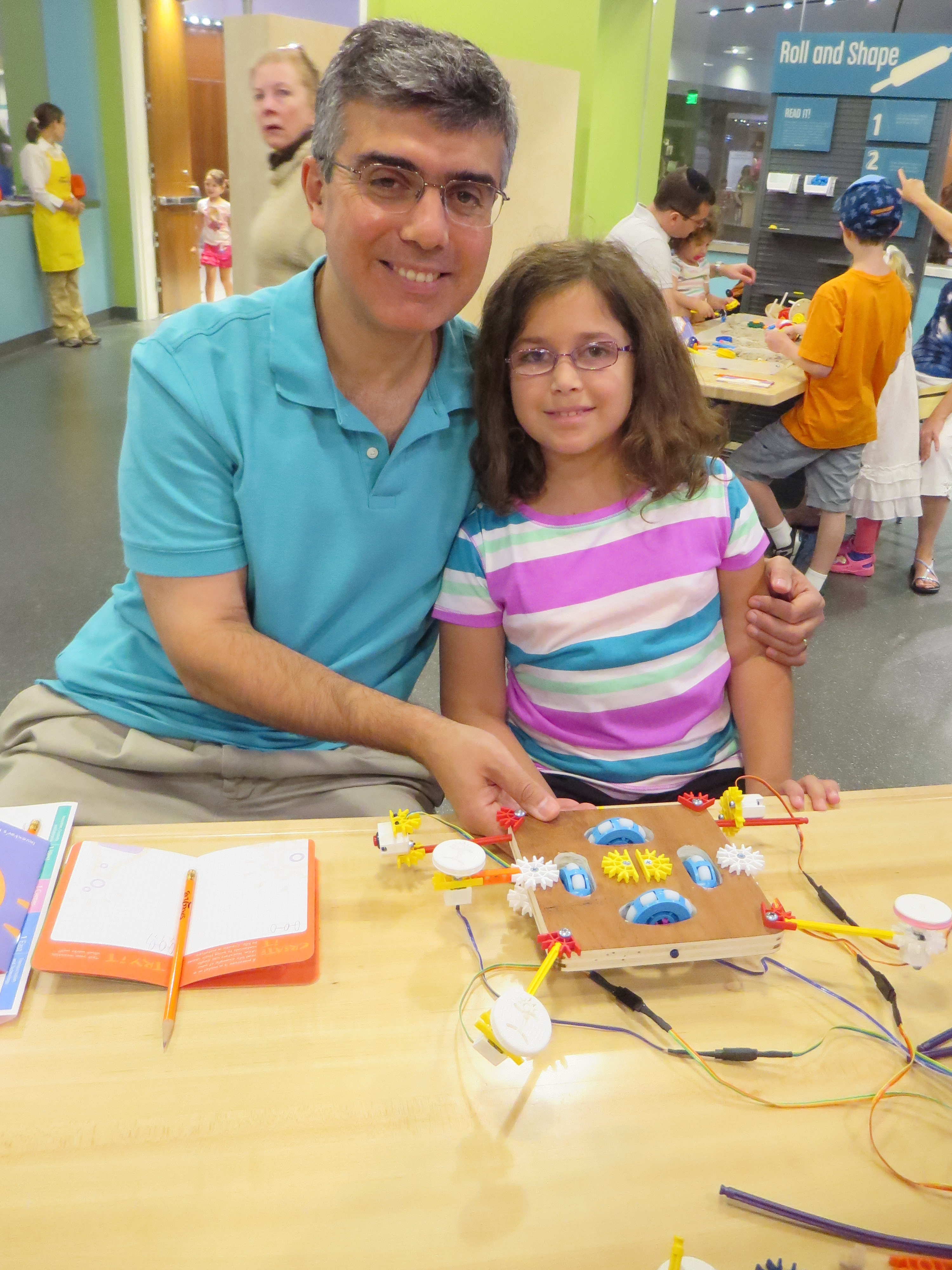 A father and daughter in Spark!Lab