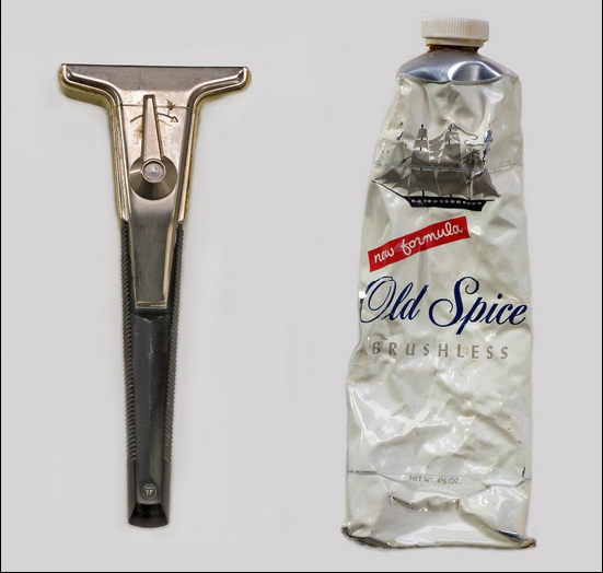Razor and shaving cream carried aboard the Apollo 11 mission by astronaut Michael Collins.