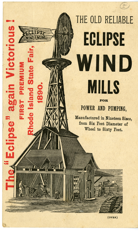 Eclipse Wind Mill trade card, around 1890