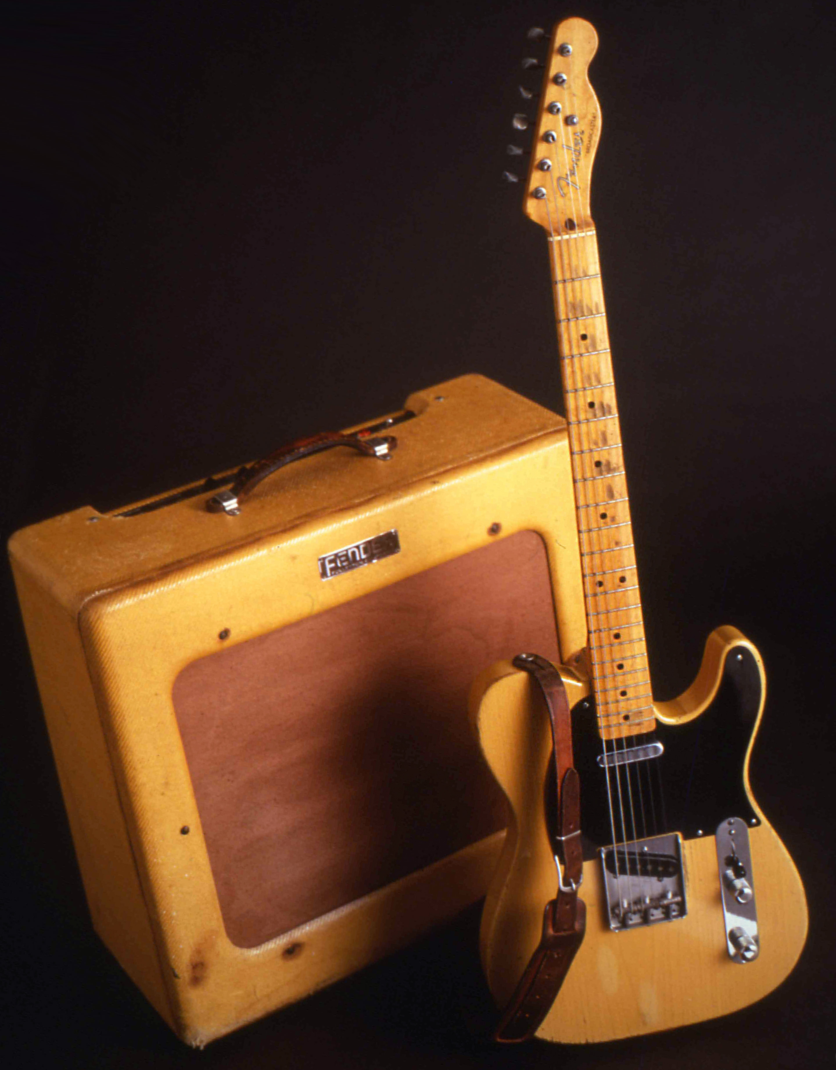 Image of Fender Broadcaster Guitar and Amplifier