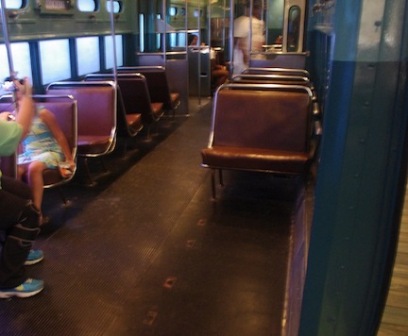 Interior of Chicago L Train on display in America on the Move