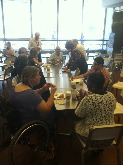 The Lemelson Center fellows and staff talk shop over breakfast. 