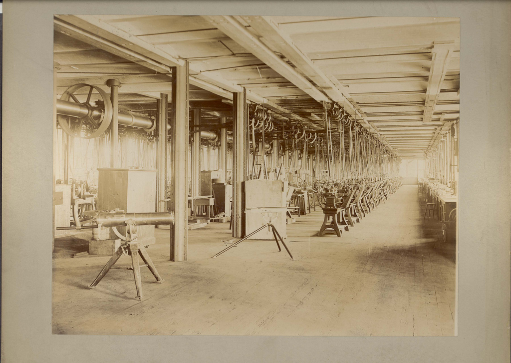 Inside Colt’s East Armory, circa 1890. Courtesy of the CT State Library.