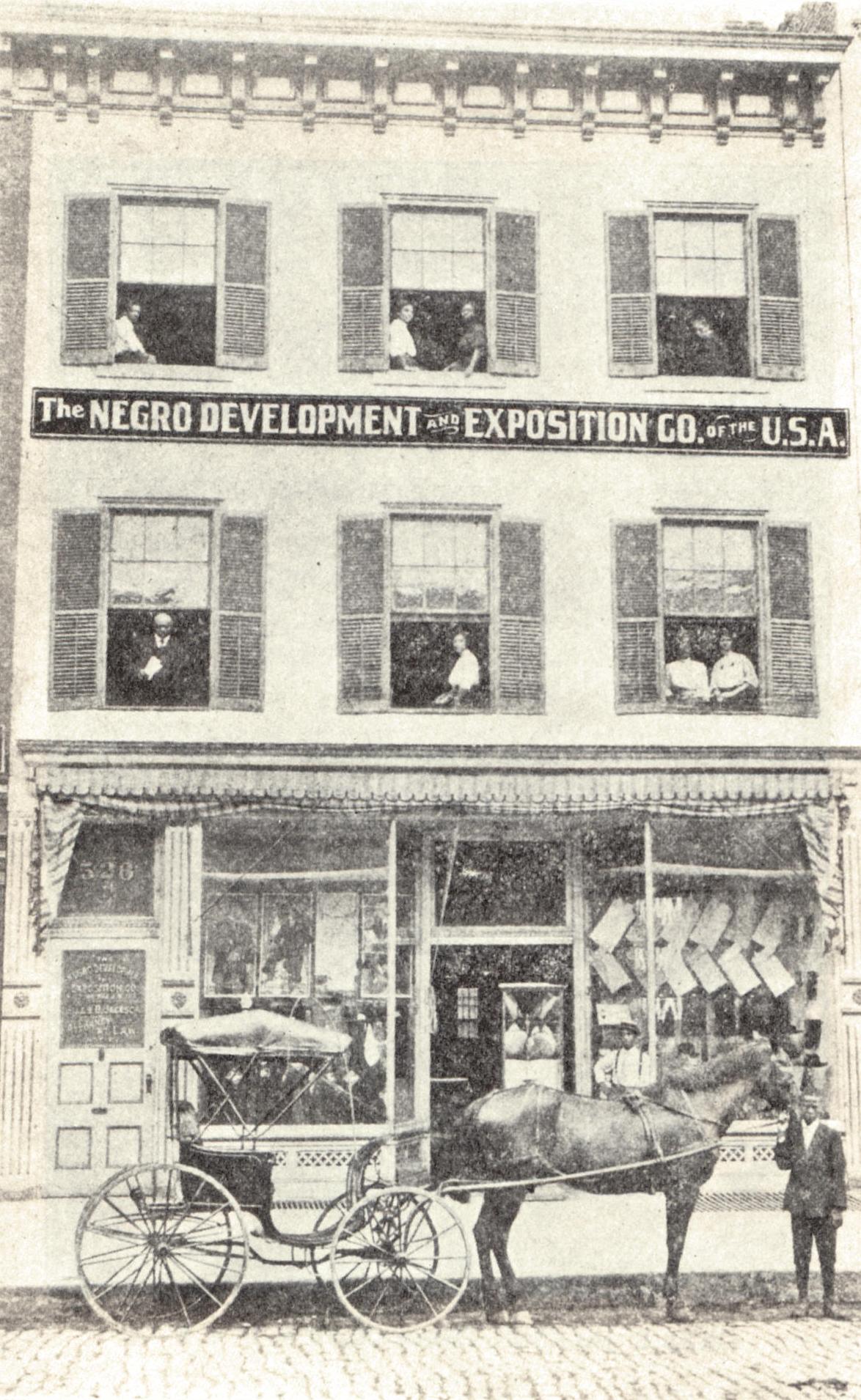 The Richmond headquarters for Jackson’s Negro Development and Exposition Company, circa 1907.