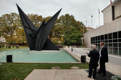 Aleander Calder's stabile, Gwenfritz, on the grounds of the National Museum of American History
