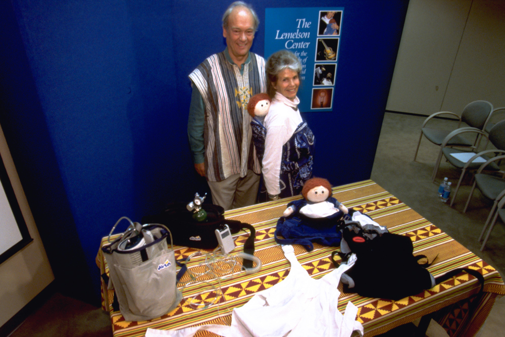 Image of Ann and Mike Moore with their inventions