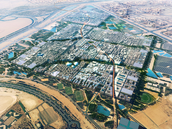 Artist Impression- Aerial View of Proposed Master plan of Masdar City (Eastern Orientation). 