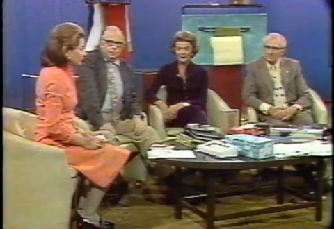 Barbara Walters interviews inventors Jacob Rabinow and Marion O'Brien Donovan in 1975.