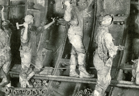 Men working inside the tunnel