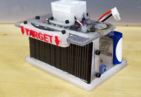 The second iteration of the target with a solar panel in place of the photoresistor