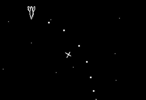 Screenshot of Spacewar! video game