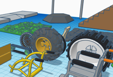 Computer illustration with a sign in the background that says “terrain”