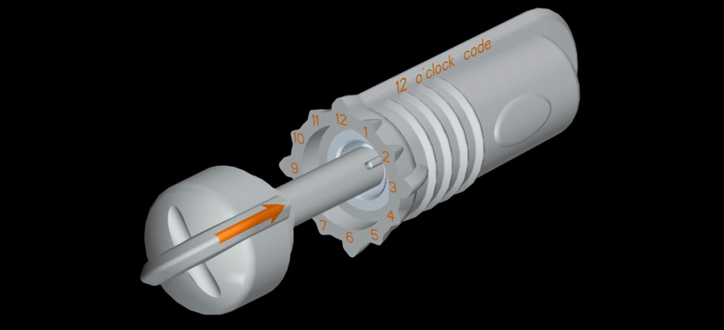 Computer-generated drawing of Zip-R-Lok