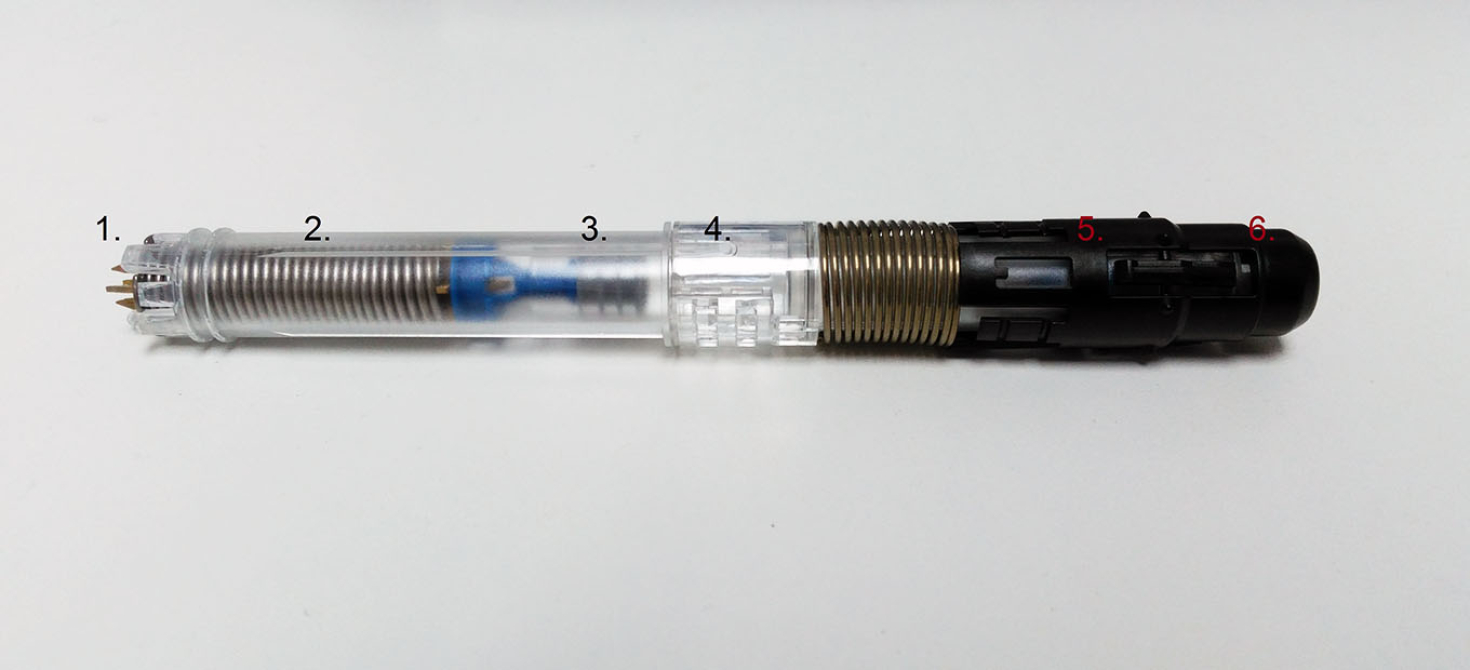 Side view of epinephrine auto-injector