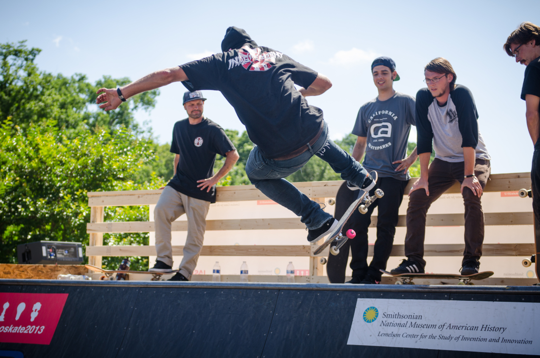 Chris Haslam was one of the many pro skateboarders who showed off their skills on the ramp we constructed outside of the Museum. 