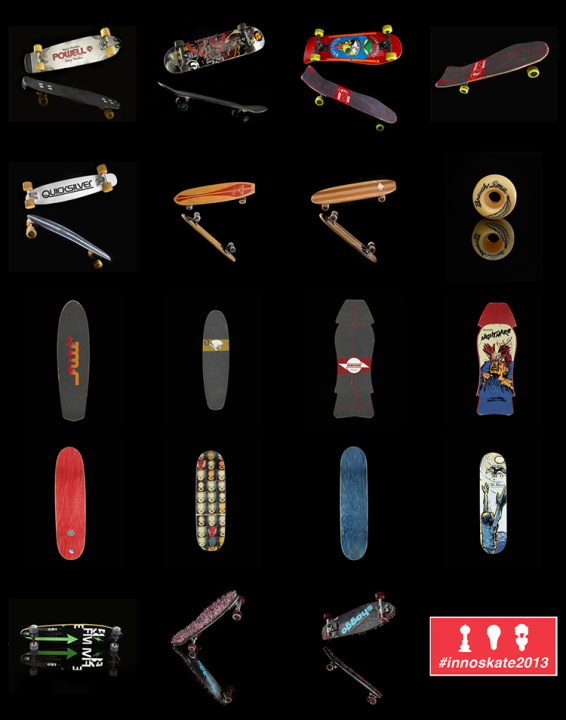 A collection of skateboards in the National Museum of American History.