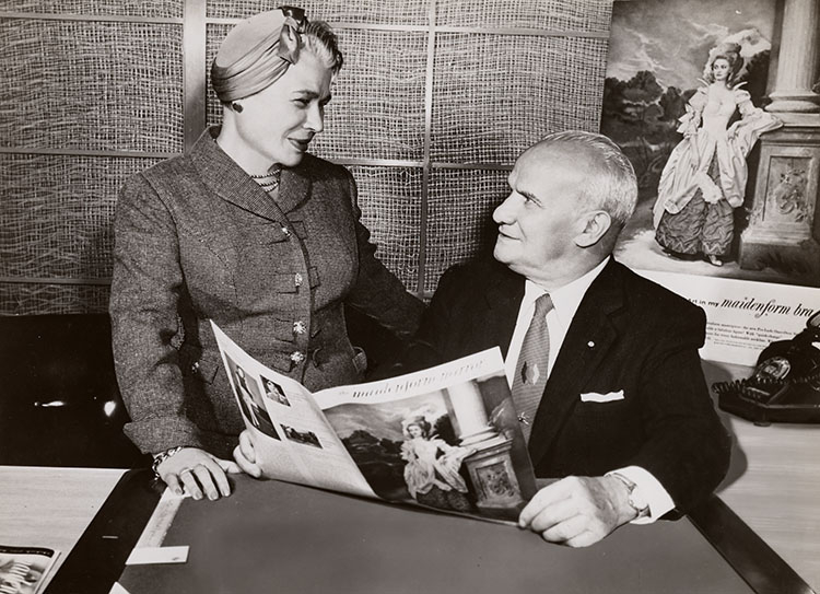 Ida and William Rosenthal posed at a desk