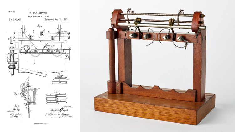 Composite image: patent drawing with patent model