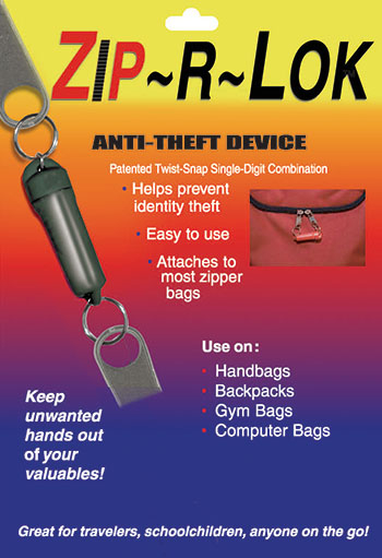 Brightly colored Zip-R-Lok product packaging