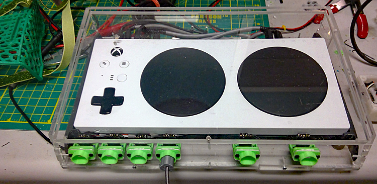 Microsoft Adaptive Controller in Plexiglas case