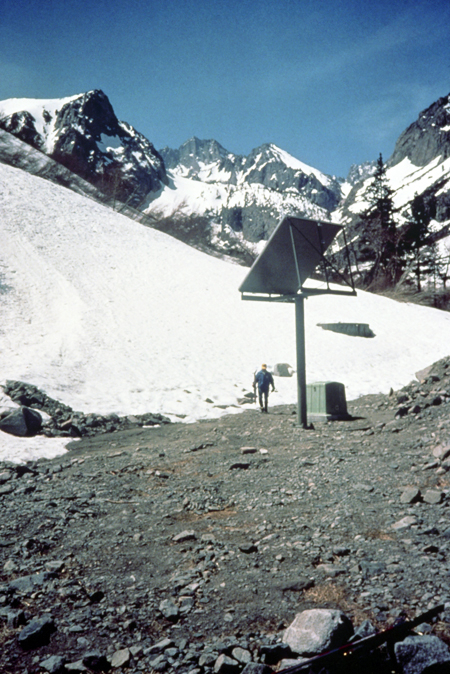 Solar-powered communications relay in Inyo National Forest, California