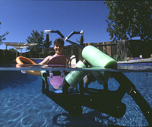 Krysta Morlan on the Waterbike she invented