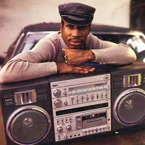 Grandmaster Flash with his Ghetto Blaster boom box