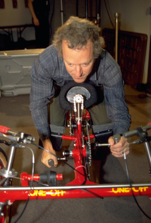 Image of Mike Auspurger on his handcycle.