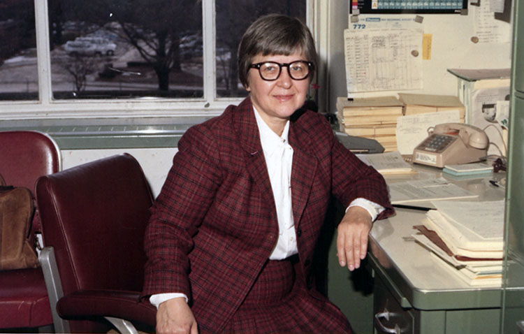 Kwolek at her desk