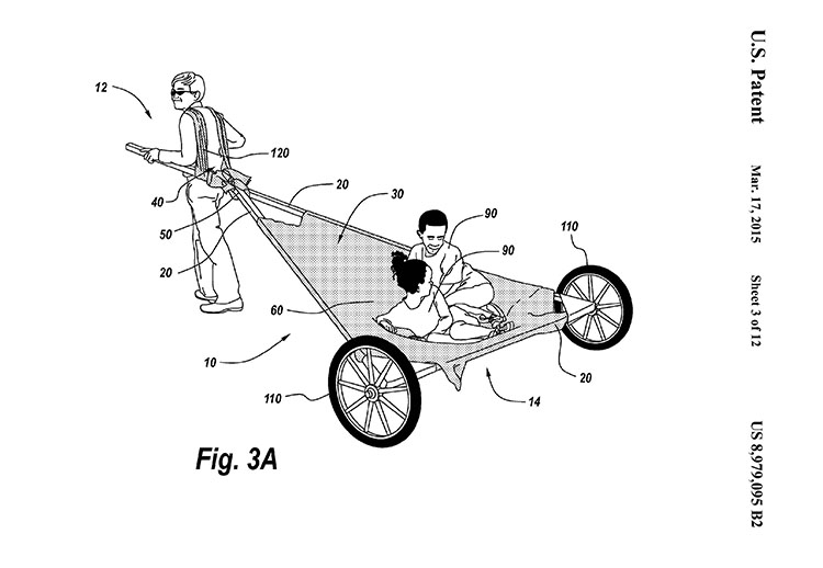 Figure from patent showing travois design and use