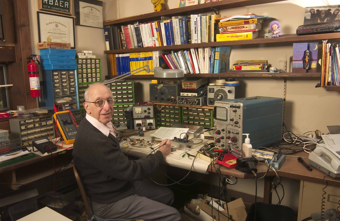 Ralph Baer in his basement workshop, 2003