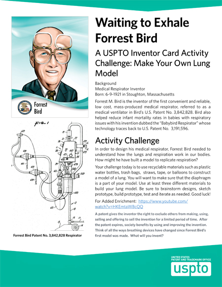 Printed instructions for the USPTO Make a Respirator activity