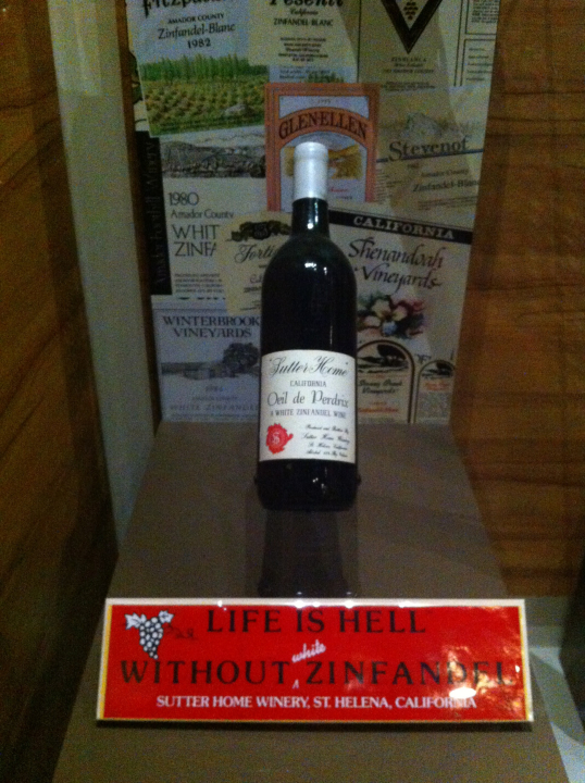 Bottle of wine on display