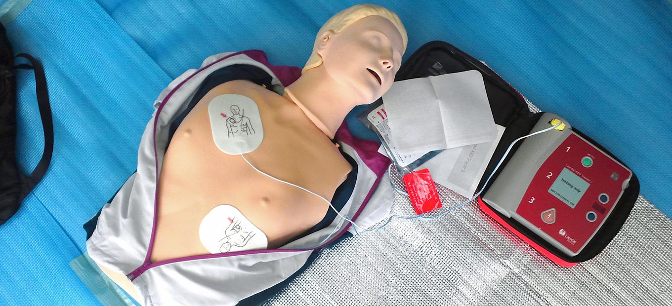 CPR and AED practice dummy