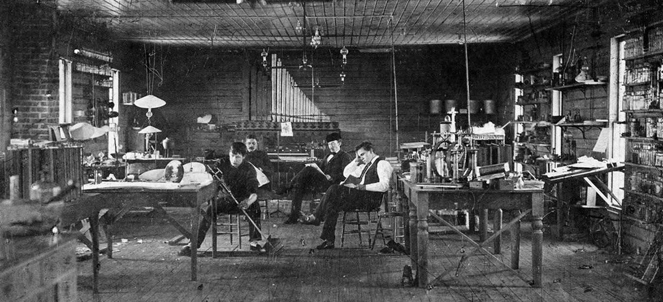 Workers in Edison's Menlo Park lab